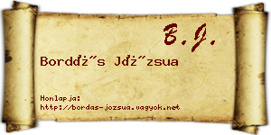 Bordás Józsua névjegykártya